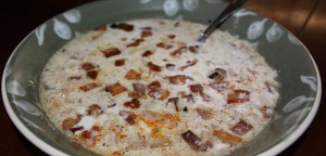 Clam Chowder made on a Griddle